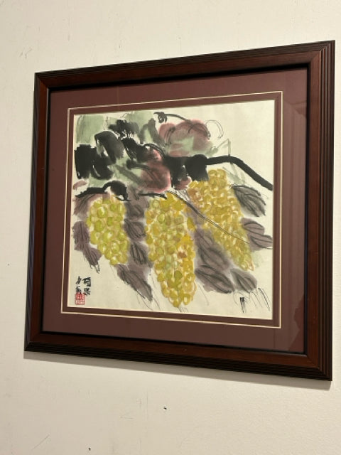 Framed Print of Grapes by Hamada Juho