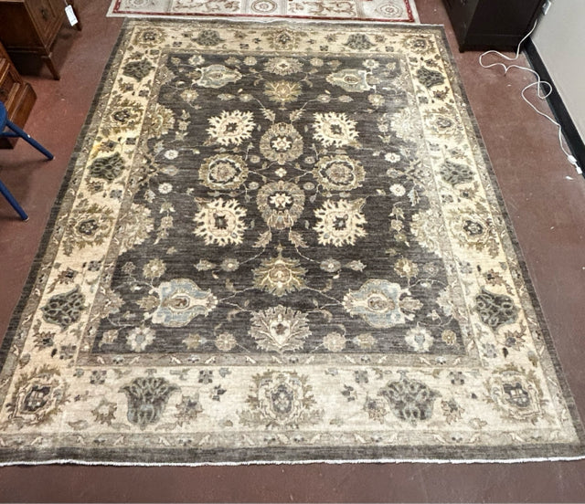 Brown, Cream & Blue Area Rug