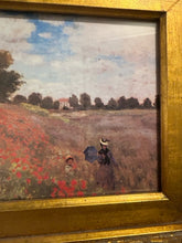 Load image into Gallery viewer, Lithograph &quot;Poppy Field&quot; in Ornate Gold Frame by Claude Monet
