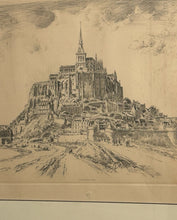 Load image into Gallery viewer, Framed Copper Engraving "Le Mont Saint Michel," signed &amp; stamped

