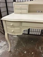 Load image into Gallery viewer, Cream Colored Desk with Removable Hutch from Pottery Barn
