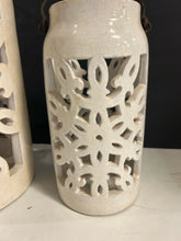 Load image into Gallery viewer, Pair of Stoneware Luminaries from Pottery Barn
