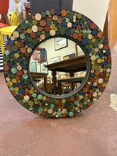 Load image into Gallery viewer, Round Mirror with Colorful Wood Circles
