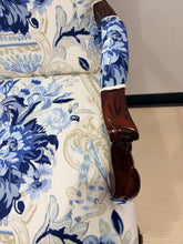 Load image into Gallery viewer, Mahogany English Manor Arm Chair with Schumacher Fabric (Aylesbury Vase Delft) from Parker Southern
