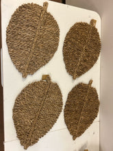 Load image into Gallery viewer, Set of 4 Woven, Leaf Shaped Placemats
