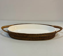 Load image into Gallery viewer, Handwoven Basket with Removable Ceramic Dish from Calaisio
