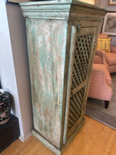 Load image into Gallery viewer, Distressed Green Lattice Front Cabinet
