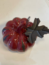 Load image into Gallery viewer, Small Cranberry Ceramic Pumpkin

