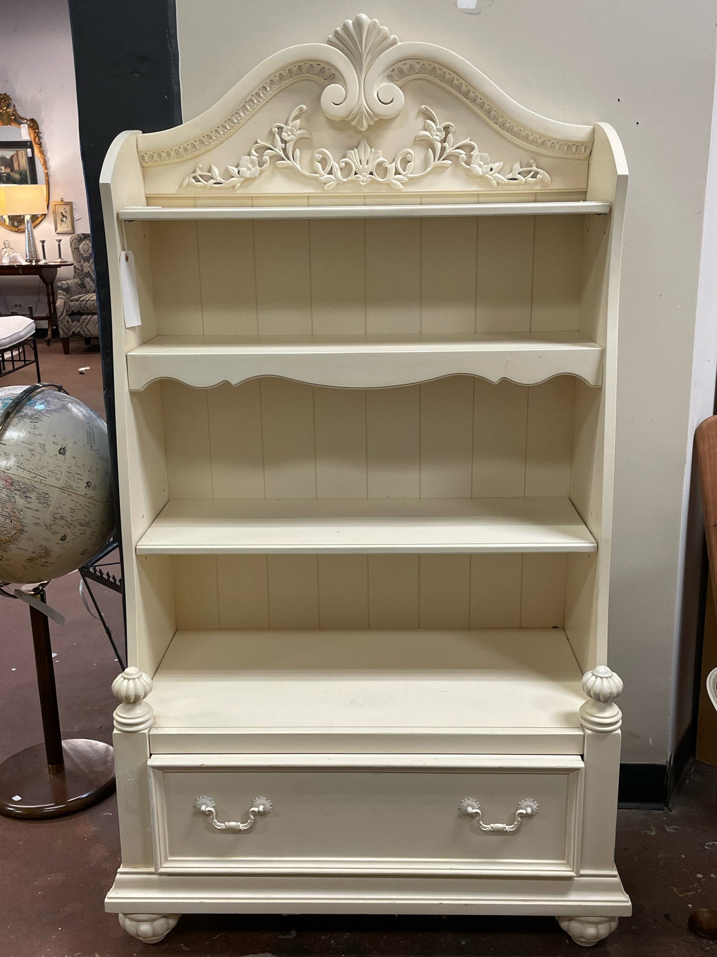 White Painted Bookcase with one Drawer from Broyhill