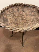 Load image into Gallery viewer, Twisted Rope Terracotta Bird Bath on Metal Base
