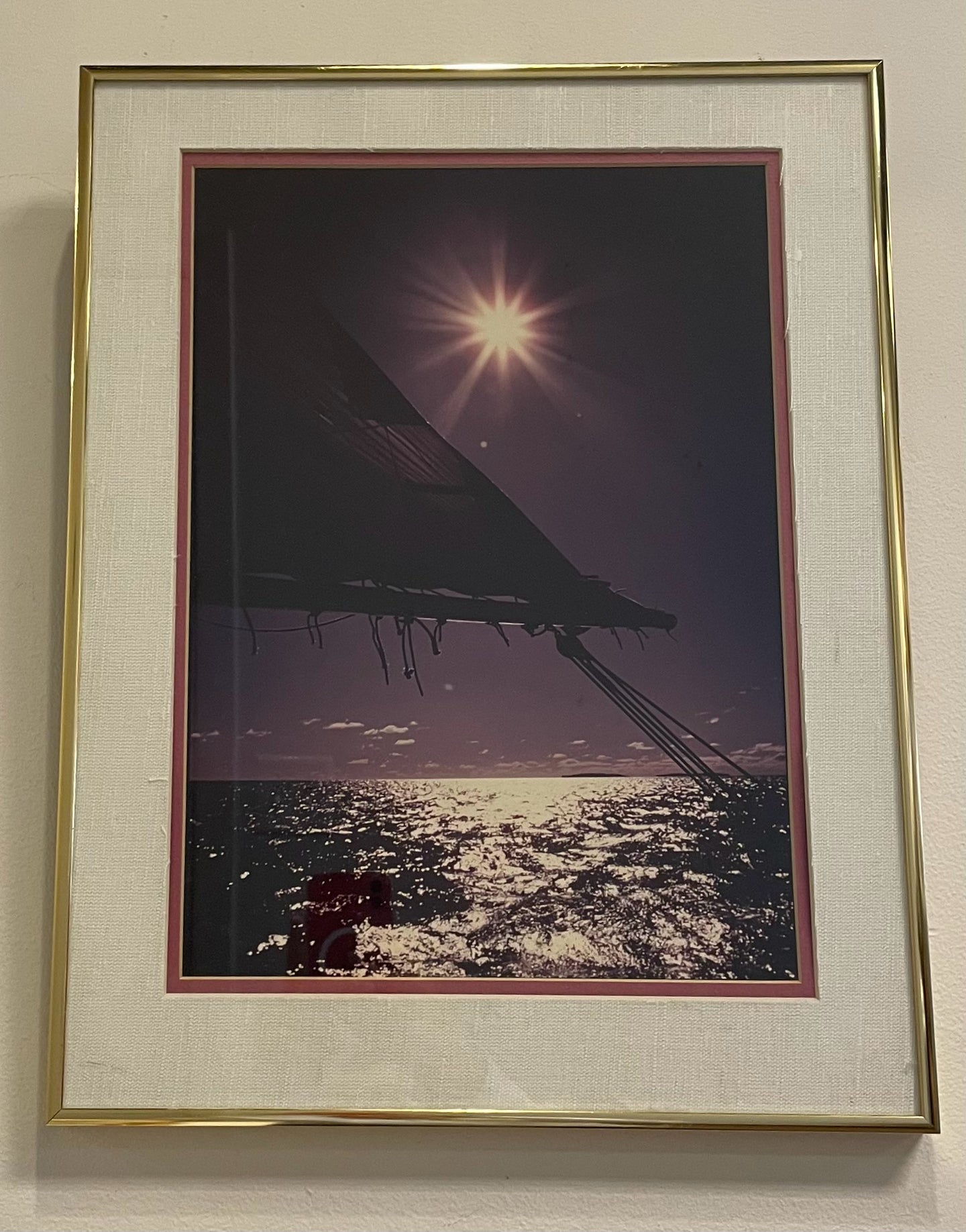Framed Photograph of Boat Mast