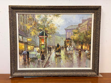 Load image into Gallery viewer, Large Original Oil Painting of European Street Scene by Sung, signed
