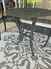 Load image into Gallery viewer, Wrought Iron Table &amp; Two Arm Chairs
