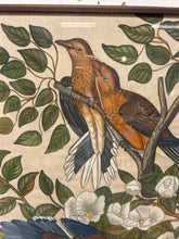 Load image into Gallery viewer, Original Hand Painting of Birds and Flowers on Silk from Bali
