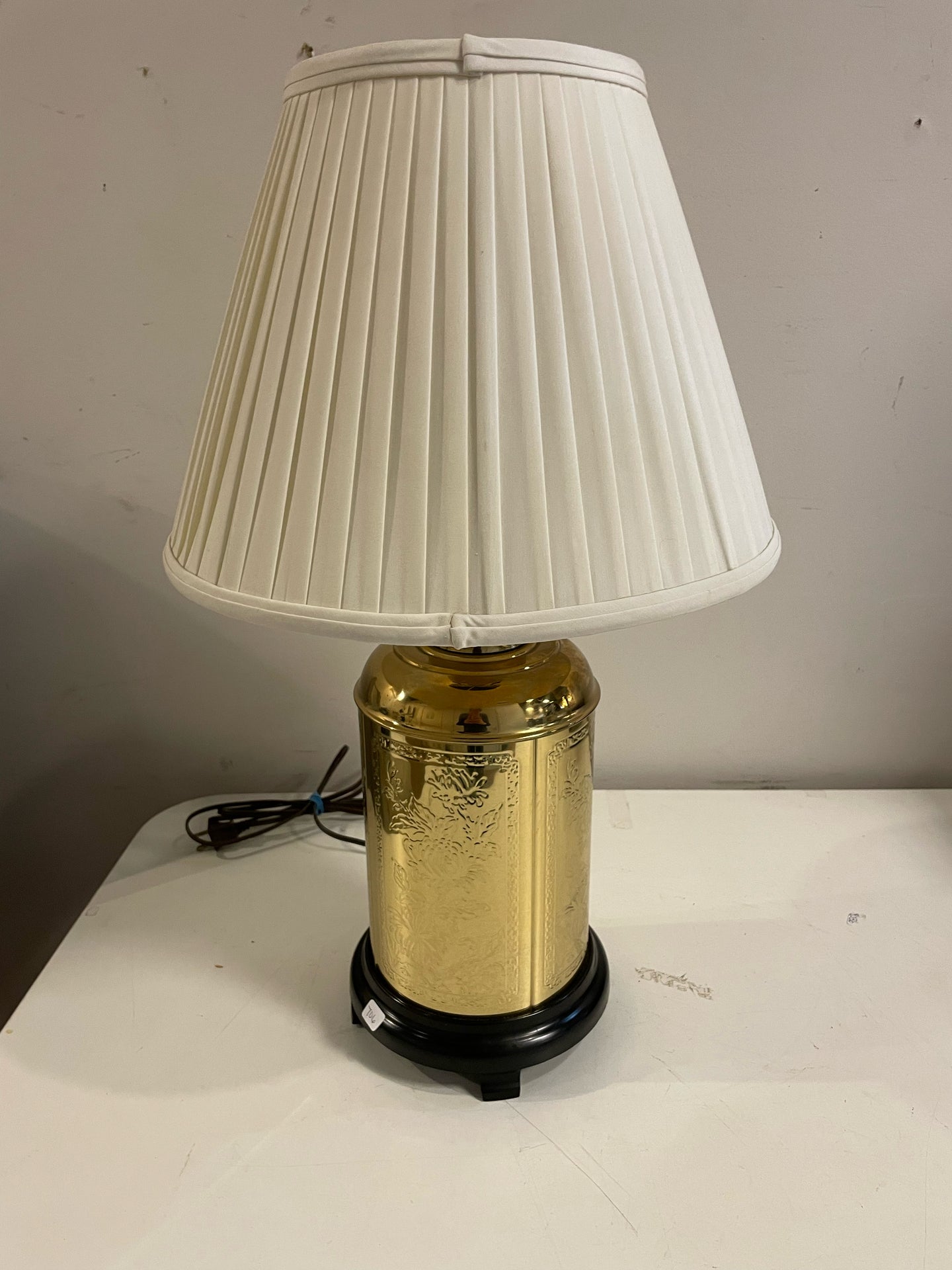 Etched Brass Canister Lamp