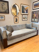 Load image into Gallery viewer, Custom Grey Velvet One Cushion Sofa with Wood Frame

