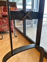 Load image into Gallery viewer, Repurposed Metal Console Table with Glass Top
