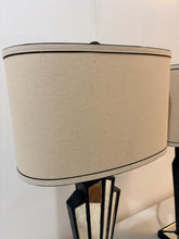 Load image into Gallery viewer, Pair of Contemporary Mirrored Black Table Lamps
