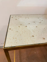 Load image into Gallery viewer, Speckled Mirror Top End Table on Metal Base from Ethan Allen
