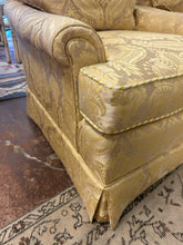 Load image into Gallery viewer, Pair of Gold Damask Club Chairs with Cording from Henredon Furniture
