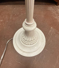 Load image into Gallery viewer, Cream Colored Floor Lamp with Silver Swirl  Shade

