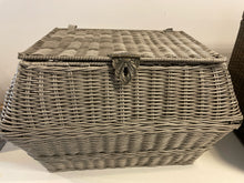 Load image into Gallery viewer, Gray Faux Wicker Storage Basket from Pier One
