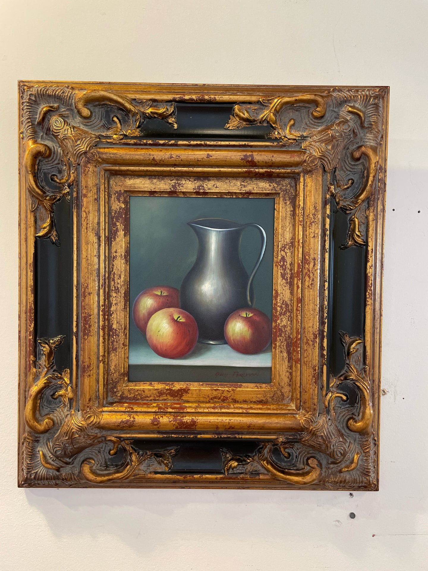 Apples & Pitcher Still Life Print by Guy Perlman, signed