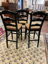 Load image into Gallery viewer, Set of 3 Black Ladder Back Bar Stools
