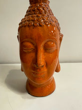 Load image into Gallery viewer, Orange Ceramic Buddha Head
