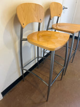 Load image into Gallery viewer, Pair of Maple and Steel Barstools from Elite Modern
