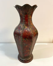 Load image into Gallery viewer, Red Metal Elongated Zipper Vase
