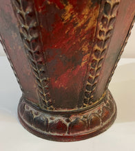 Load image into Gallery viewer, Red Metal Elongated Zipper Vase
