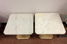 Load image into Gallery viewer, Pair of Vintage MCM Marble Top End Tables
