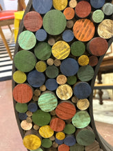 Load image into Gallery viewer, Round Mirror with Colorful Wood Circles
