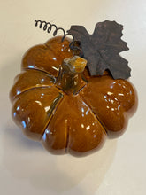 Load image into Gallery viewer, Small Brown  Ceramic Pumpkin
