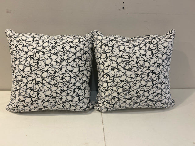 Brand New Pair of Custom Black & White Geometric Pillows