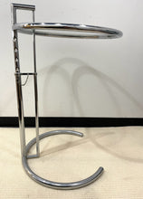 Load image into Gallery viewer, Adjustable Contemporary Silver and Glass Top End Table
