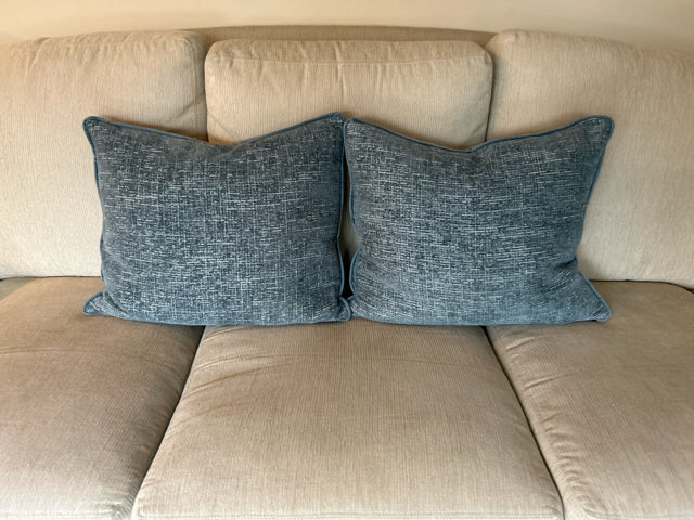 Pair of Blue Pillows with White Flecks