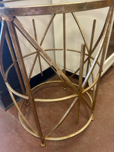 Load image into Gallery viewer, Small Gold Glass Top End Table
