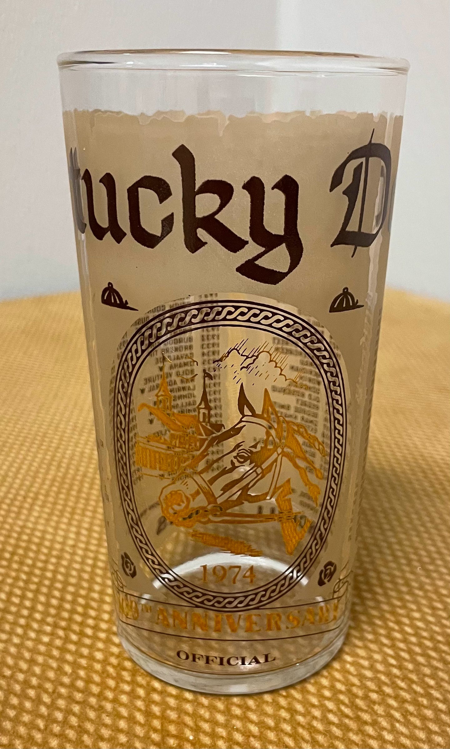 Commemorative Kentucky Derby Mint Julep Glass 1974