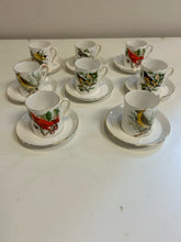 Load image into Gallery viewer, 8 Bird Demitasse Cups &amp; Saucers from Royal Tuscan China
