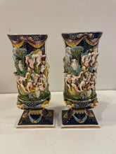 Load image into Gallery viewer, Pair of Vintage Blue Capodimonte Vases
