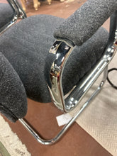 Load image into Gallery viewer, Pair of Chrome Arm Chairs with Gray Upholstery
