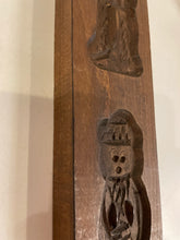 Load image into Gallery viewer, Vintage Carved Wood Cookie Mold of Folk Art
