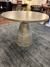 Load image into Gallery viewer, Dirk Industrial Loft Silver Metal Pedestal Bistro Table from Kathy Kuo Home
