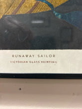 Load image into Gallery viewer, Framed &quot;Runaway Sailor&quot; Folk Art Victorian Glass Painting, signed
