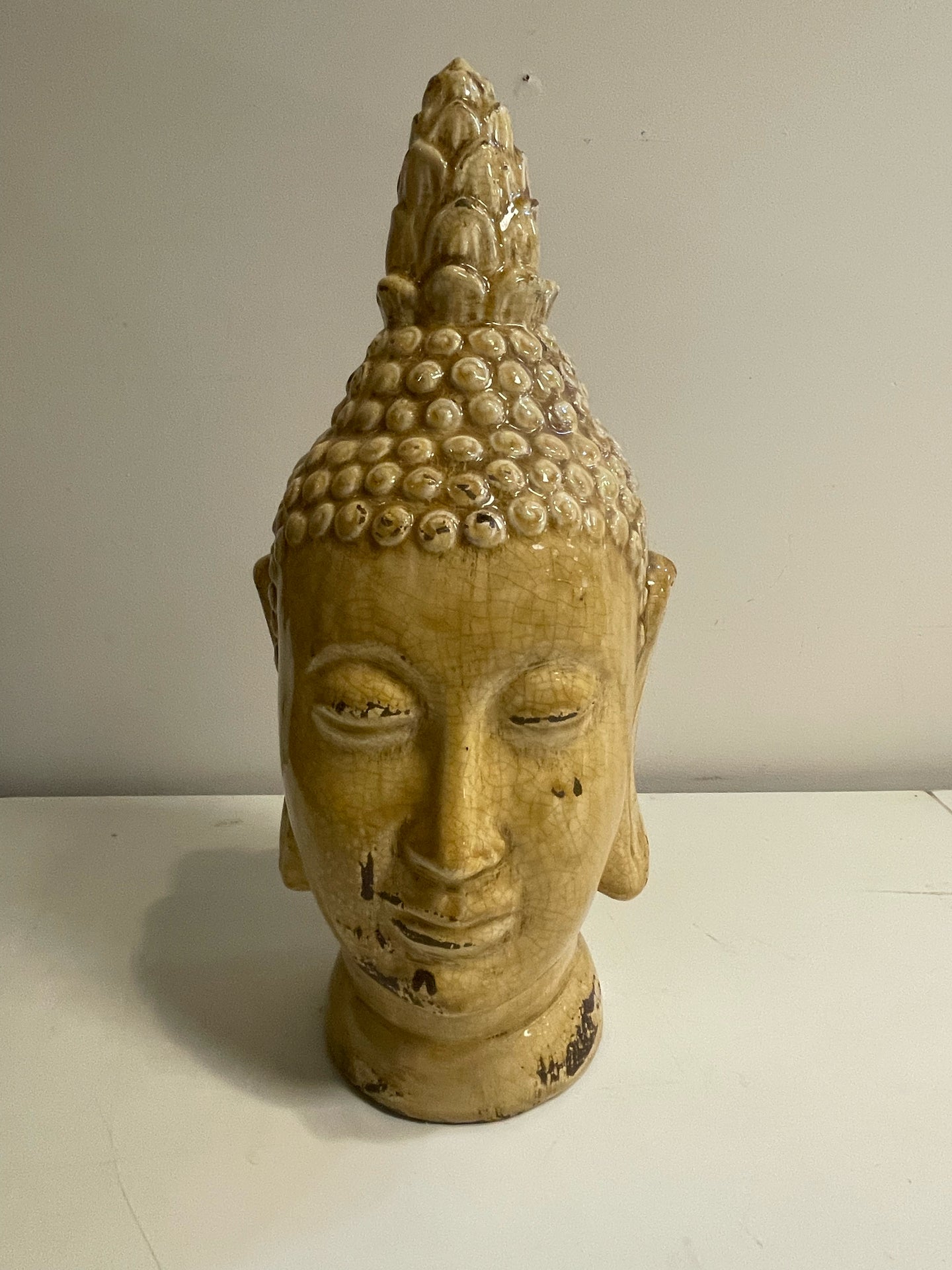 Gold Ceramic Buddha Head