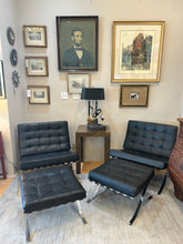 Load image into Gallery viewer, MCM Reproduction Mies Van Der Rohr Knoll Stainless Steel Barcelona Chair &amp; Foot Stool

