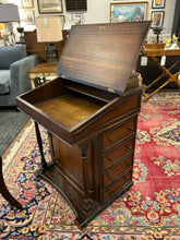 Load image into Gallery viewer, Antique Burr Walnut Davenport Desk with Leather Top from England

