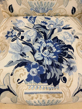 Load image into Gallery viewer, Mahogany English Manor Arm Chair with Schumacher Fabric (Aylesbury Vase Delft) from Parker Southern

